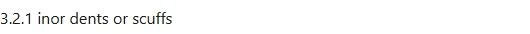 A single line of body text beginning with a clause number, followed by a word missing its first letter.